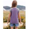 imageImily Bela Girls Summer T Shirts Casual Cap Sleeve Crewneck Raglan Tops with PocketDeep Purple
