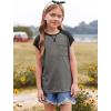 imageImily Bela Girls Summer T Shirts Casual Cap Sleeve Crewneck Raglan Tops with PocketGrey