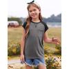 imageImily Bela Girls Summer T Shirts Casual Cap Sleeve Crewneck Raglan Tops with PocketGrey