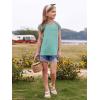 imageImily Bela Girls Summer T Shirts Casual Cap Sleeve Crewneck Raglan Tops with PocketLight Green