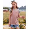imageImily Bela Girls Summer T Shirts Casual Cap Sleeve Crewneck Raglan Tops with PocketLight Pink