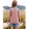 imageImily Bela Girls Summer T Shirts Casual Cap Sleeve Crewneck Raglan Tops with PocketLight Pink