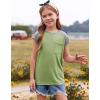 imageImily Bela Girls Summer T Shirts Casual Cap Sleeve Crewneck Raglan Tops with PocketOlive Drab