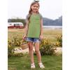imageImily Bela Girls Summer T Shirts Casual Cap Sleeve Crewneck Raglan Tops with PocketOlive Drab