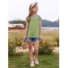 imageImily Bela Girls Summer T Shirts Casual Cap Sleeve Crewneck Raglan Tops with PocketOlive Drab