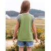 imageImily Bela Girls Summer T Shirts Casual Cap Sleeve Crewneck Raglan Tops with PocketOlive Drab