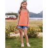 imageImily Bela Girls Summer T Shirts Casual Cap Sleeve Crewneck Raglan Tops with PocketOrange