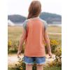 imageImily Bela Girls Summer T Shirts Casual Cap Sleeve Crewneck Raglan Tops with PocketOrange