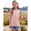 imageImily Bela Girls Summer T Shirts Casual Cap Sleeve Crewneck Raglan Tops with PocketPink