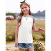 imageImily Bela Girls Summer T Shirts Casual Cap Sleeve Crewneck Raglan Tops with PocketWhite