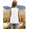 imageImily Bela Girls Summer T Shirts Casual Cap Sleeve Crewneck Raglan Tops with PocketWhite