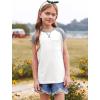 imageImily Bela Girls Summer T Shirts Casual Cap Sleeve Crewneck Raglan Tops with PocketWhite
