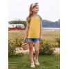 imageImily Bela Girls Summer T Shirts Casual Cap Sleeve Crewneck Raglan Tops with PocketYellow