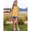 imageImily Bela Girls Summer T Shirts Casual Cap Sleeve Crewneck Raglan Tops with PocketYellow