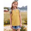 imageImily Bela Girls Summer T Shirts Casual Cap Sleeve Crewneck Raglan Tops with PocketYellow