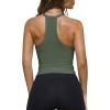imageImily Bela Womens Racerback Tank Tops Summer V Neck Ribbed Knit Yoga Workout Camisole TopArmy Green