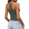 imageImily Bela Womens Racerback Tank Tops Summer V Neck Ribbed Knit Yoga Workout Camisole TopArmy Green