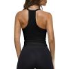 imageImily Bela Womens Racerback Tank Tops Summer V Neck Ribbed Knit Yoga Workout Camisole TopBlack