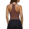 imageImily Bela Womens Racerback Tank Tops Summer V Neck Ribbed Knit Yoga Workout Camisole TopBrown