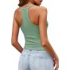 imageImily Bela Womens Racerback Tank Tops Summer V Neck Ribbed Knit Yoga Workout Camisole TopGreen