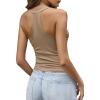 imageImily Bela Womens Racerback Tank Tops Summer V Neck Ribbed Knit Yoga Workout Camisole TopKhaki