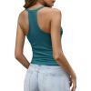 imageImily Bela Womens Racerback Tank Tops Summer V Neck Ribbed Knit Yoga Workout Camisole TopLake Blue