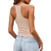 imageImily Bela Womens Racerback Tank Tops Summer V Neck Ribbed Knit Yoga Workout Camisole TopOffwhite