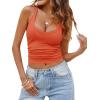 imageImily Bela Womens Racerback Tank Tops Summer V Neck Ribbed Knit Yoga Workout Camisole TopOrange