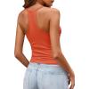 imageImily Bela Womens Racerback Tank Tops Summer V Neck Ribbed Knit Yoga Workout Camisole TopOrange