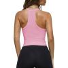 imageImily Bela Womens Racerback Tank Tops Summer V Neck Ribbed Knit Yoga Workout Camisole TopPink