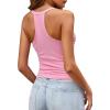 imageImily Bela Womens Racerback Tank Tops Summer V Neck Ribbed Knit Yoga Workout Camisole TopPink