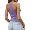imageImily Bela Womens Racerback Tank Tops Summer V Neck Ribbed Knit Yoga Workout Camisole TopPurple