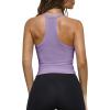 imageImily Bela Womens Racerback Tank Tops Summer V Neck Ribbed Knit Yoga Workout Camisole TopPurple