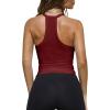 imageImily Bela Womens Racerback Tank Tops Summer V Neck Ribbed Knit Yoga Workout Camisole TopWine Red