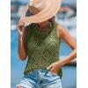 imageImily Bela Womens Summer Crochet Tank Tops Knit Sleeveless Scoop Neck Sweater Vest Boho Hollow Out Cover UpsArmy Green