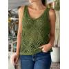 imageImily Bela Womens Summer Crochet Tank Tops Knit Sleeveless Scoop Neck Sweater Vest Boho Hollow Out Cover UpsArmy Green
