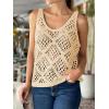 imageImily Bela Womens Summer Crochet Tank Tops Knit Sleeveless Scoop Neck Sweater Vest Boho Hollow Out Cover UpsBeige