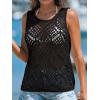 imageImily Bela Womens Summer Crochet Tank Tops Knit Sleeveless Scoop Neck Sweater Vest Boho Hollow Out Cover UpsBlack