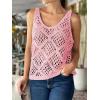 imageImily Bela Womens Summer Crochet Tank Tops Knit Sleeveless Scoop Neck Sweater Vest Boho Hollow Out Cover UpsPink