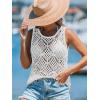 imageImily Bela Womens Summer Crochet Tank Tops Knit Sleeveless Scoop Neck Sweater Vest Boho Hollow Out Cover UpsWhite
