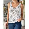imageImily Bela Womens Summer Crochet Tank Tops Knit Sleeveless Scoop Neck Sweater Vest Boho Hollow Out Cover UpsWhite