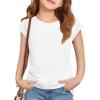 imageImily Bela Girls Short Cap Sleeve T Shirts Kids Crew Neck Casual Loose Summer Tops 514 YearsWhite