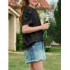 imageImily Bela Girls Puff Short Sleeve Tops Kids Summer T Shirts Crewneck Fashion Tees 514 YearsBlack