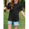 imageImily Bela Girls Puff Short Sleeve Tops Kids Summer T Shirts Crewneck Fashion Tees 514 YearsBlack