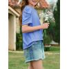 imageImily Bela Girls Puff Short Sleeve Tops Kids Summer T Shirts Crewneck Fashion Tees 514 YearsBluish Gray