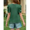 imageImily Bela Girls Puff Short Sleeve Tops Kids Summer T Shirts Crewneck Fashion Tees 514 YearsDark Green