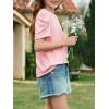 imageImily Bela Girls Puff Short Sleeve Tops Kids Summer T Shirts Crewneck Fashion Tees 514 YearsLight Pink