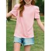 imageImily Bela Girls Puff Short Sleeve Tops Kids Summer T Shirts Crewneck Fashion Tees 514 YearsLight Pink