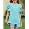 imageImily Bela Girls Puff Short Sleeve Tops Kids Summer T Shirts Crewneck Fashion Tees 514 YearsMint Color