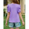imageImily Bela Girls Puff Short Sleeve Tops Kids Summer T Shirts Crewneck Fashion Tees 514 YearsViolet